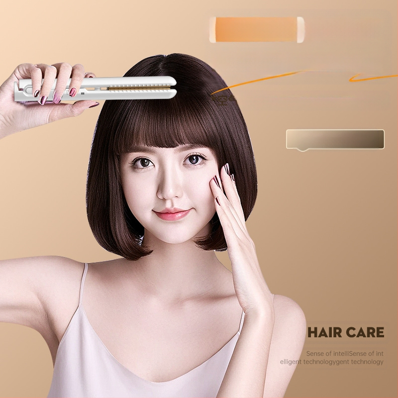 USB maža plaukų tiesinimo ir garbanos priemonė – dvigubo naudojimo tiesinimui ir garbanoms be plaukų pažeidimo; turmalino keramiko šildytuvas; suderinamas su išorine maitinimo banku; 13W/5V; temperatūros reguliavimas