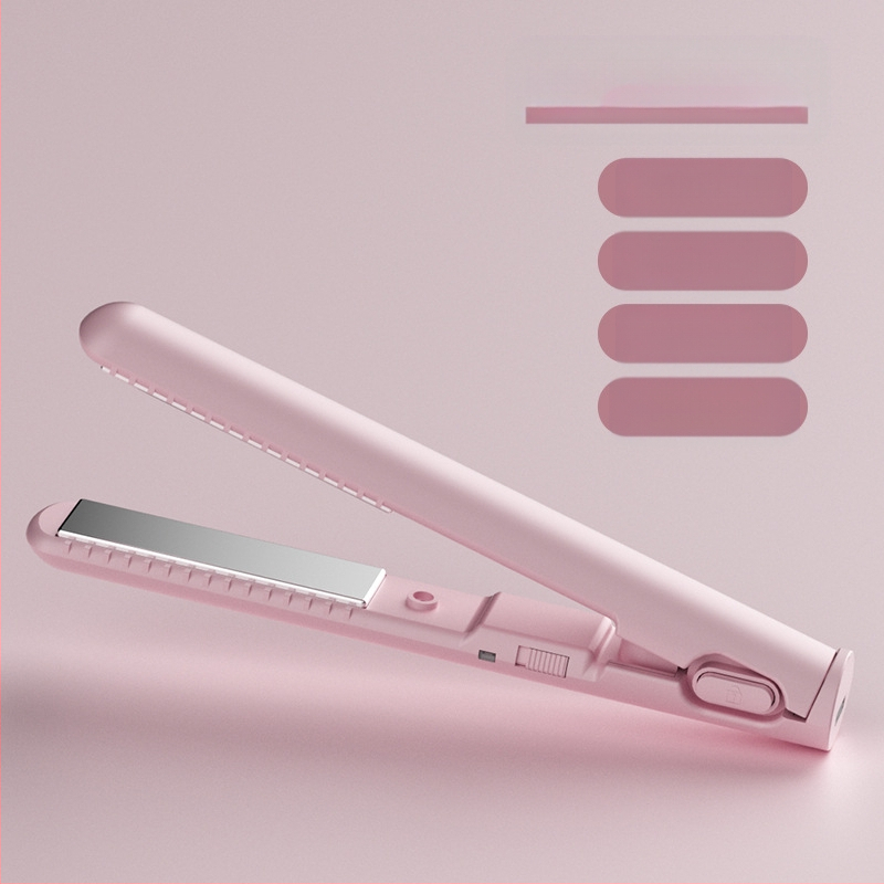 USB maža plaukų tiesinimo ir garbanos priemonė – dvigubo naudojimo tiesinimui ir garbanoms be plaukų pažeidimo; turmalino keramiko šildytuvas; suderinamas su išorine maitinimo banku; 13W/5V; temperatūros reguliavimas