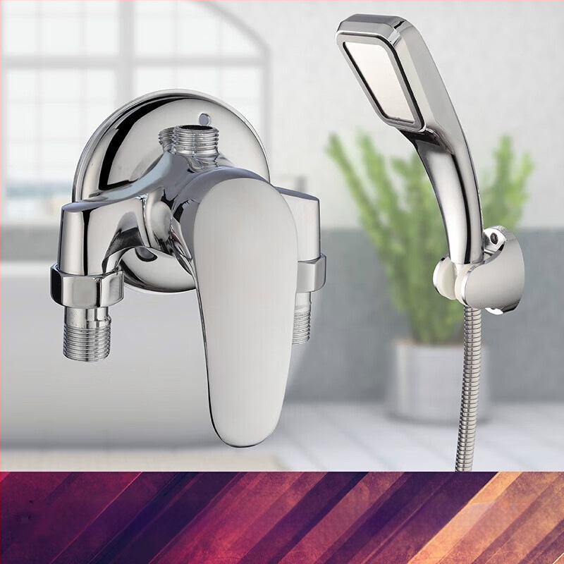 Dušo komplektas iš vario, modelis H-3401; spiralinis montavimas; lietaus ir purškimo funkcijos; chromuotas paviršius; darbinė temperatūra 5–80°C