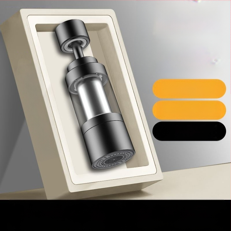 Konyhai csapfilter – cilindrikus fröccsenésgátló fej, rozsdamentes acél, csiszolt felület, forgó felszerelés, egységtestű kivitel