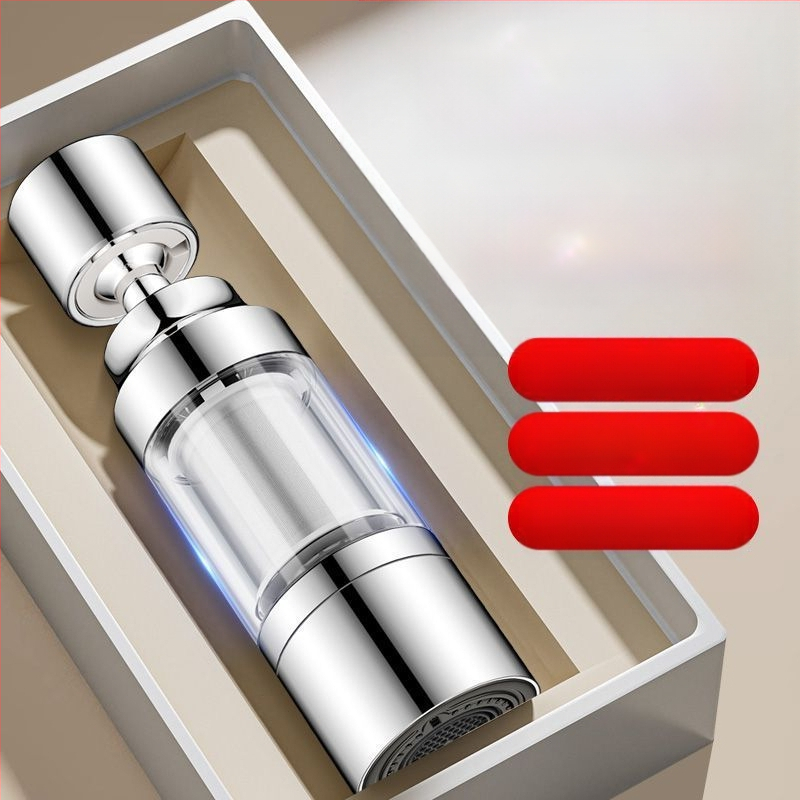 Konyhai csapfilter – cilindrikus fröccsenésgátló fej, rozsdamentes acél, csiszolt felület, forgó felszerelés, egységtestű kivitel