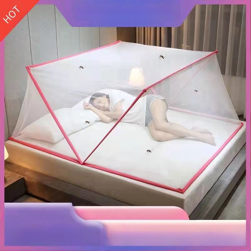 Безинсталационна сгъваема мрежа против комари за легло — стъкловлакнева мрежа и рамка от стъкловлакневи тръби