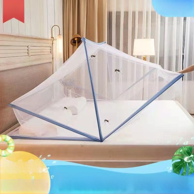 Безинсталационна сгъваема мрежа против комари за легло — стъкловлакнева мрежа и рамка от стъкловлакневи тръби