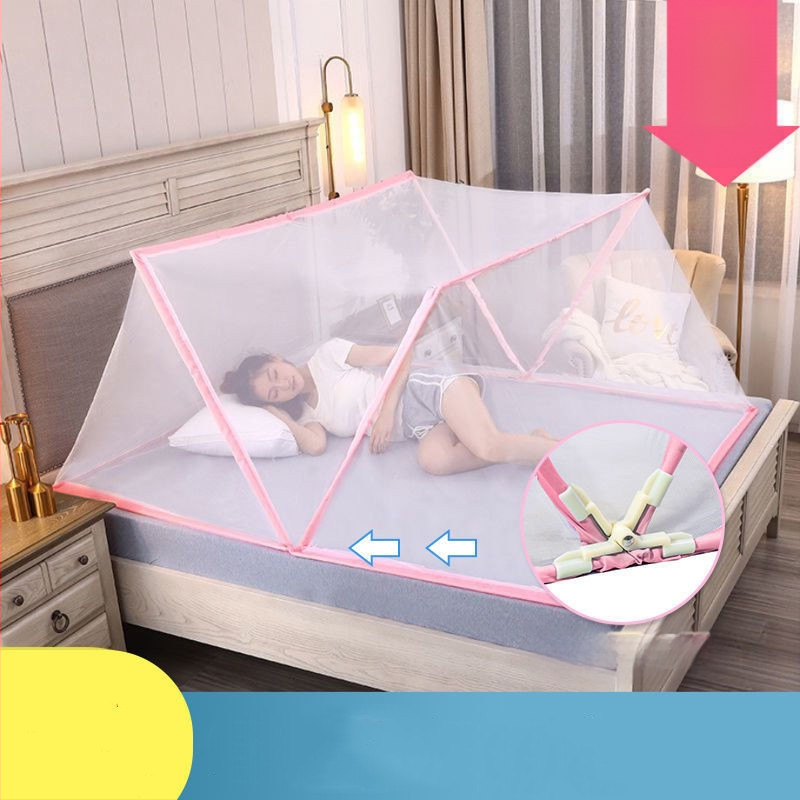 Безинсталационна сгъваема мрежа против комари за легло — стъкловлакнева мрежа и рамка от стъкловлакневи тръби