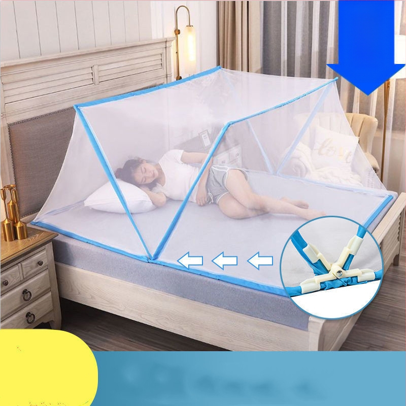 Безинсталационна сгъваема мрежа против комари за легло — стъкловлакнева мрежа и рамка от стъкловлакневи тръби