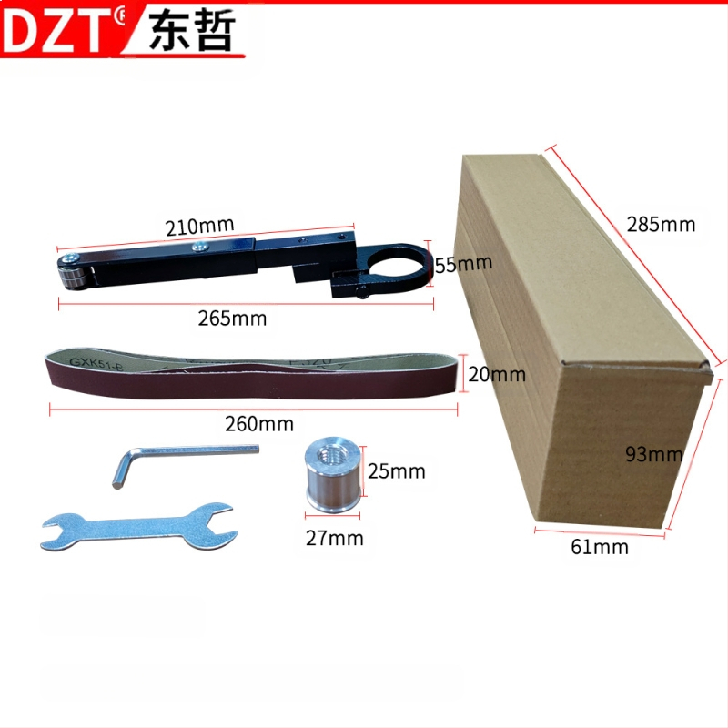 DZT модел 100 мини електрически ъглошлайф с монтажна скоба и глава за шкурене за дървообработване – домашна употреба, 220V