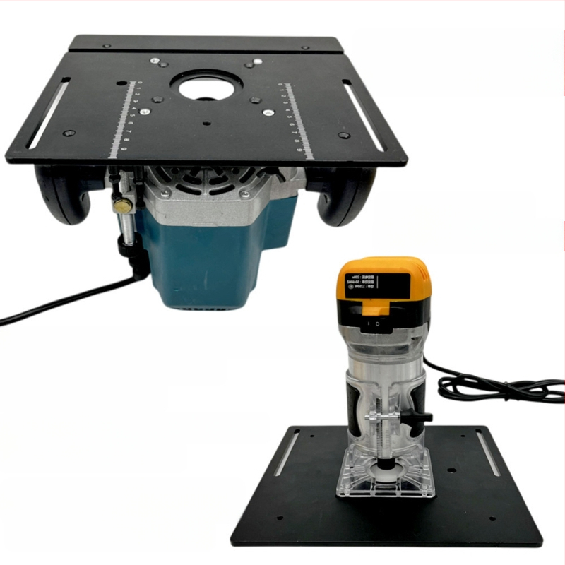 X8 aliuminio lydinys, 2-in-1 įrankis stalui: pjaustymas ir plokščių laikiklis, pasukama plokštė, mikro plokštė ir matavimo juosta