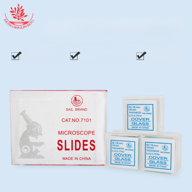 Mangrove 7101 стъклени микроскопски слайдове и квадратни покривни стъкла – 50 бр./кутия, за подготовка на биологични образци в лаборатория
