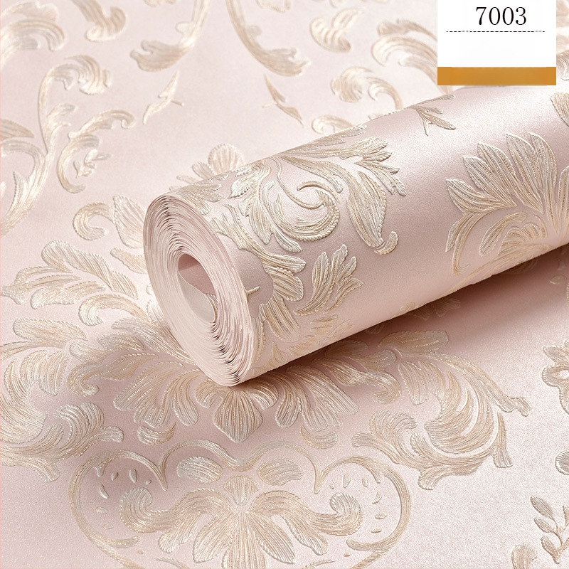 Tapet nețesut în stil european 3D damasco pentru dormitor și sufragerie, fundal TV, model imprimat, design luxos