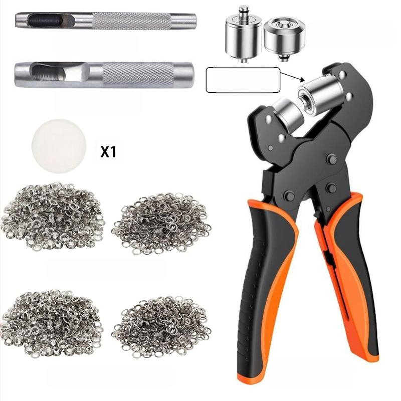 Set ručnih presnih kliješta za metalne prstenove, veličine 6 mm i 10 mm, bušenje i ugradnja očica