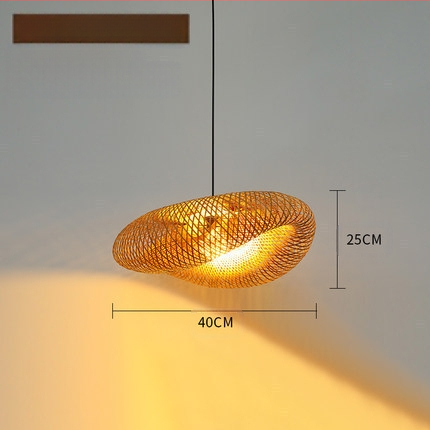 Κρεμαστό φωτιστικό από μπαμπού, ρετρό στυλ, τύπος κρεμάστρας με σύρμα, με μία κεφαλή, 220V