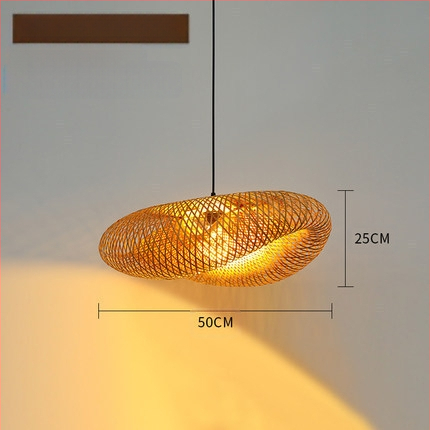 Κρεμαστό φωτιστικό από μπαμπού, ρετρό στυλ, τύπος κρεμάστρας με σύρμα, με μία κεφαλή, 220V
