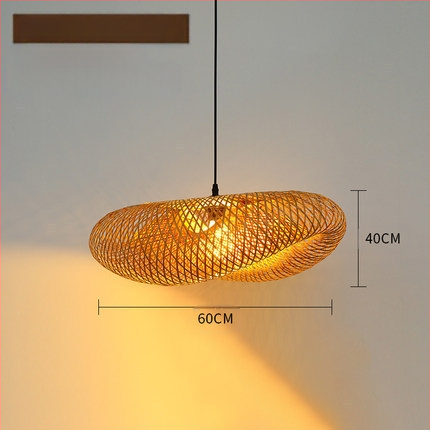 Κρεμαστό φωτιστικό από μπαμπού, ρετρό στυλ, τύπος κρεμάστρας με σύρμα, με μία κεφαλή, 220V