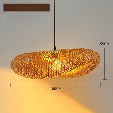 Κρεμαστό φωτιστικό από μπαμπού, ρετρό στυλ, τύπος κρεμάστρας με σύρμα, με μία κεφαλή, 220V