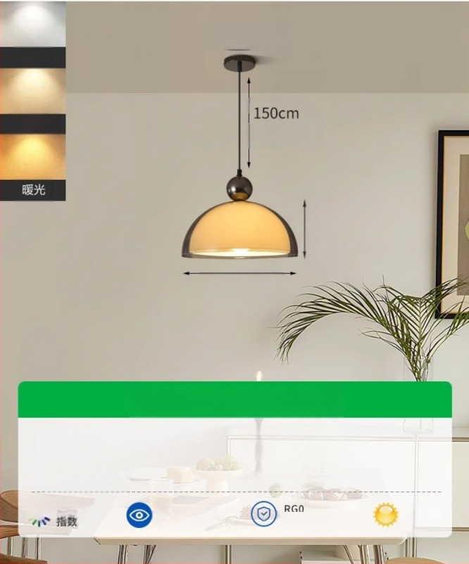 Circle of Light Κρεμαστό Φωτιστικό LED, Αλουμινίου σώμα, Κρεμαστό τύπος με σύρμα, Τάση ≤36V, Μονοκεφαλό, Ακρυλική Σκιά, Εμβαδόν 5–10 m²