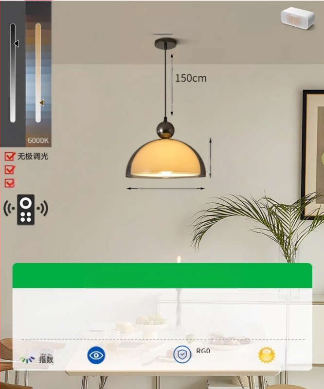 Circle of Light Κρεμαστό Φωτιστικό LED, Αλουμινίου σώμα, Κρεμαστό τύπος με σύρμα, Τάση ≤36V, Μονοκεφαλό, Ακρυλική Σκιά, Εμβαδόν 5–10 m²