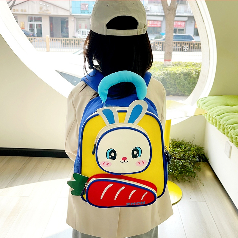 Óvodásoknak szánt hátizsák animációs mintával, Oxford anyagból, lélegző, kopásálló, terheléscsökkentő, légpárnás vállpántokkal