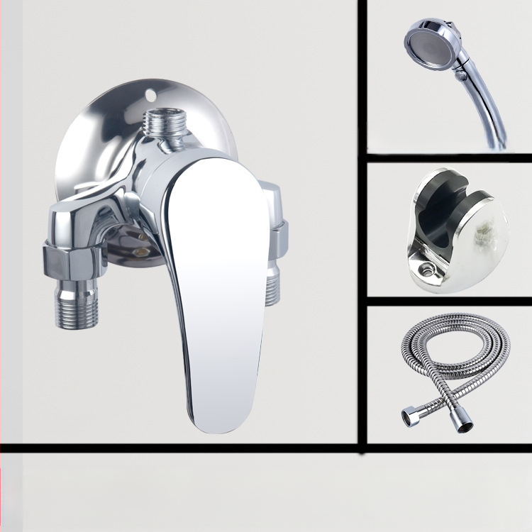 Paviršinis montuojamas trikampis dušo maišytuvas su karšto/šalto vandens mišiniu – 0–90°C diapazonas, darbinis slėgis 1,6 MPa, srautas 10 L/min