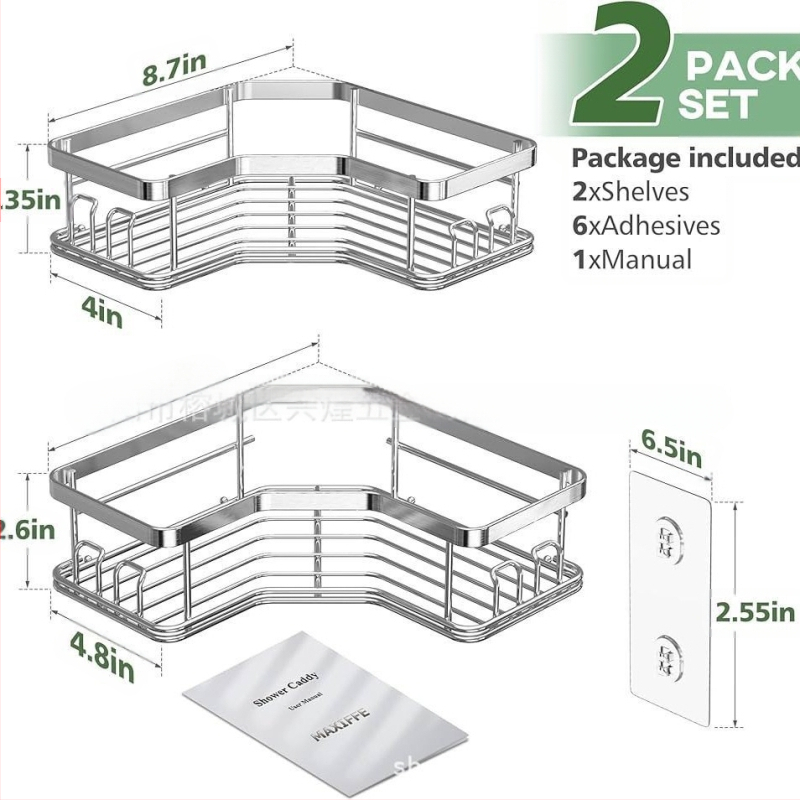 Shengxinju vonios lentyna — nerūdijantis plienas dažyto paviršiaus, 2 sluoksniai, apkrova 10 kg (Nerūdijantis plienas, Dažytas paviršius, 2 sluoksniai, 10 kg)