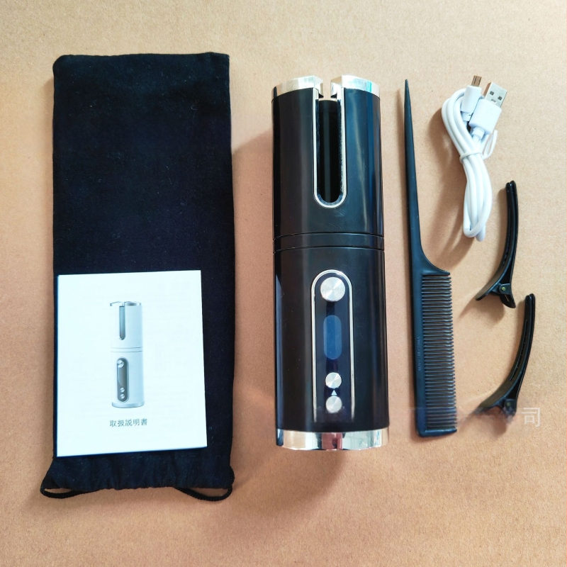 Automata hajcsavaró – hordozható vezeték nélküli mini forgó hajformázó, 34W, fűtőelem <15 mm, 6 fokozatú hőmérséklet-szabályozás