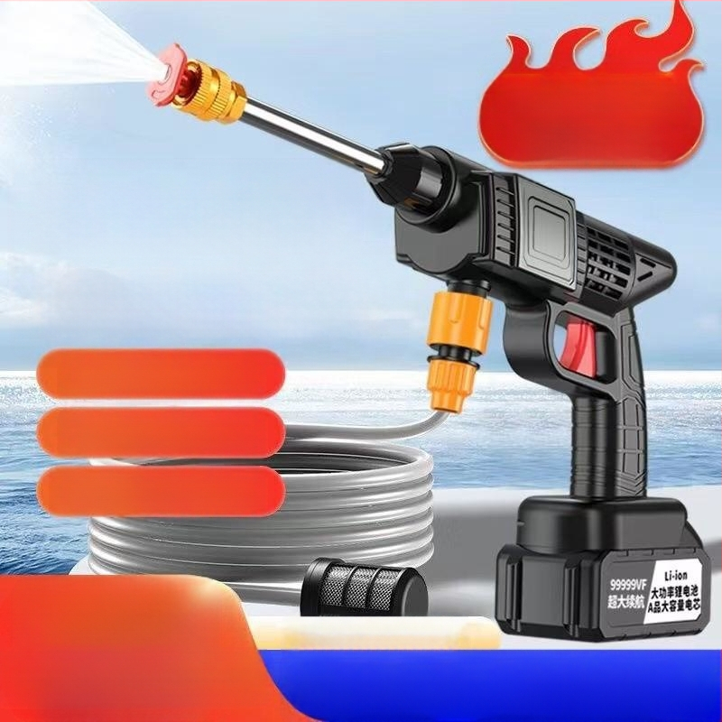 Jinbodi bezvadu automašīnas mazgāšanas sistēma, portatīvs augsta spiediena smidzināšanas iekārta ar litija bateriju, 30 bar, 6 m izsmidzināšanas diapazons, piemērots auto mazgāšanai, augu laistīšanai un pesticīdu izsmidzināšanai