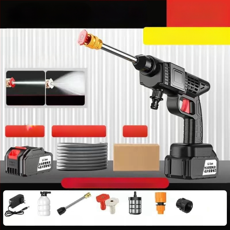 Jinbodi bezvadu automašīnas mazgāšanas sistēma, portatīvs augsta spiediena smidzināšanas iekārta ar litija bateriju, 30 bar, 6 m izsmidzināšanas diapazons, piemērots auto mazgāšanai, augu laistīšanai un pesticīdu izsmidzināšanai