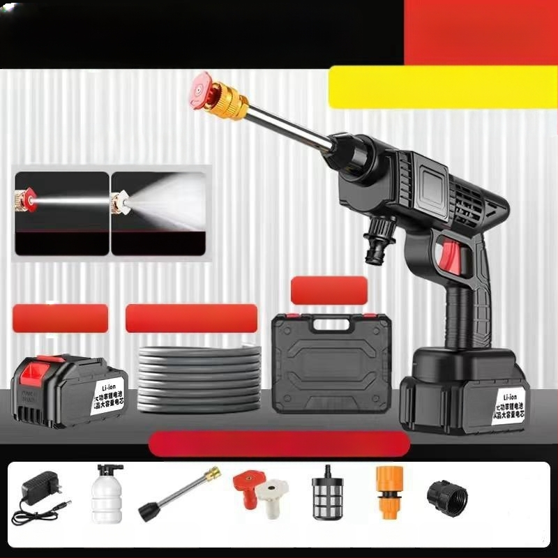 Jinbodi bezvadu automašīnas mazgāšanas sistēma, portatīvs augsta spiediena smidzināšanas iekārta ar litija bateriju, 30 bar, 6 m izsmidzināšanas diapazons, piemērots auto mazgāšanai, augu laistīšanai un pesticīdu izsmidzināšanai