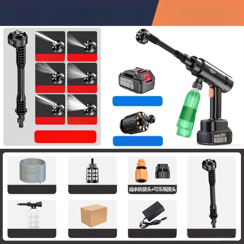 Jinbodi bezvadu automašīnas mazgāšanas sistēma, portatīvs augsta spiediena smidzināšanas iekārta ar litija bateriju, 30 bar, 6 m izsmidzināšanas diapazons, piemērots auto mazgāšanai, augu laistīšanai un pesticīdu izsmidzināšanai