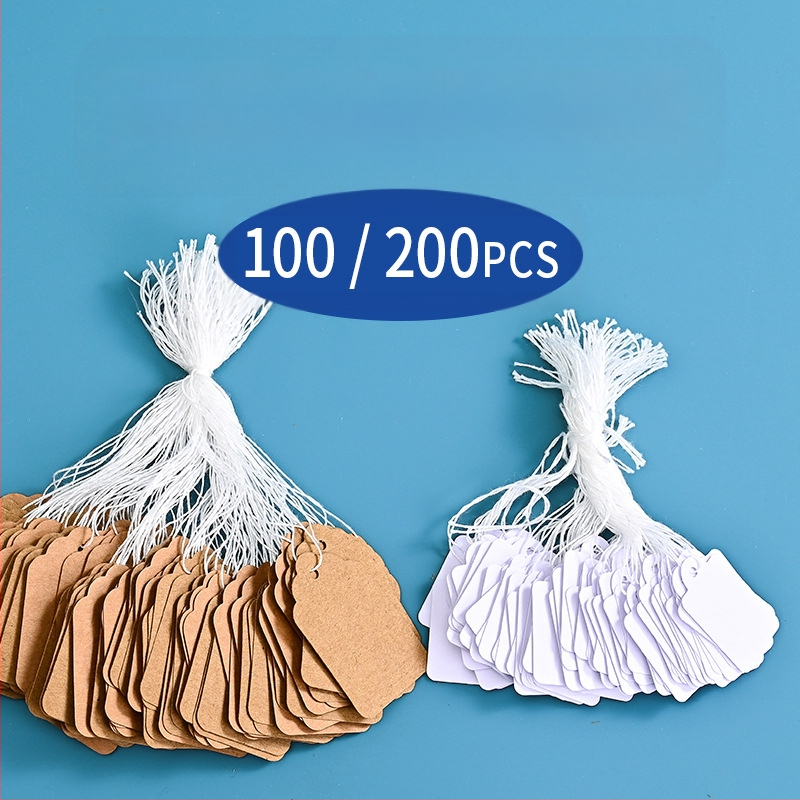 Kraft popieriaus kainų etiketės su virve, ofsetinė spauda, pritaikomos, tinkamos didmeninei prekybai