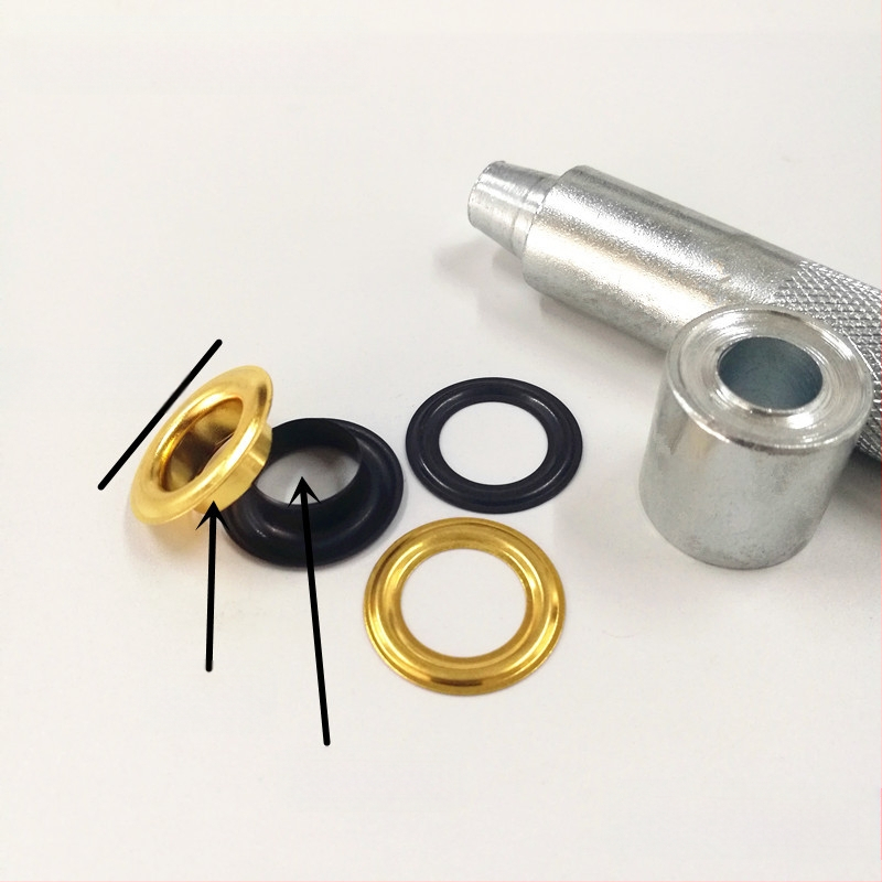 Σετ eyelet buckles από ορείχαλκο, 100 τεμάχια με τριμελές σετ εργαλείων, κατάλληλο για παλτά, τζιν, παπούτσια, σκηνές