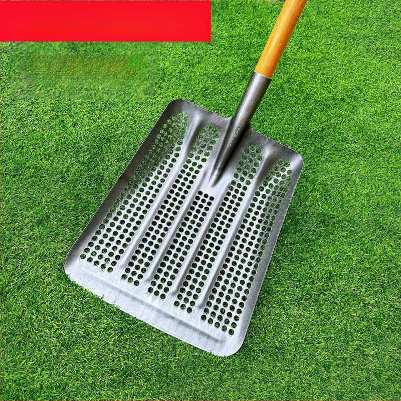 Peanut-Eye куха дебела лопата с манганова стомана, лопата за царевица със сито с кръгли отвори за почва и зърно