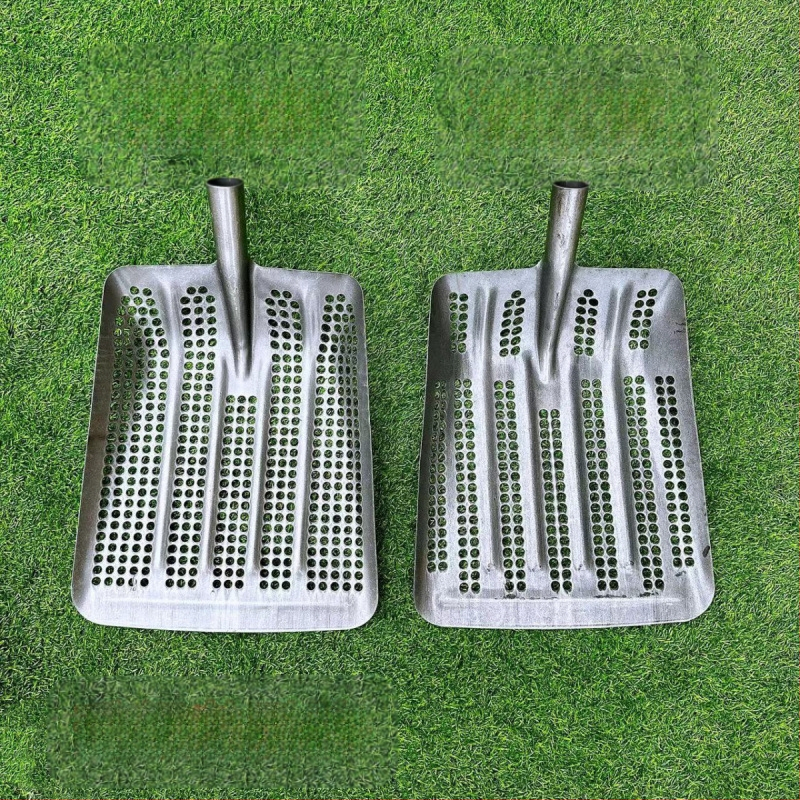 Peanut-Eye куха дебела лопата с манганова стомана, лопата за царевица със сито с кръгли отвори за почва и зърно