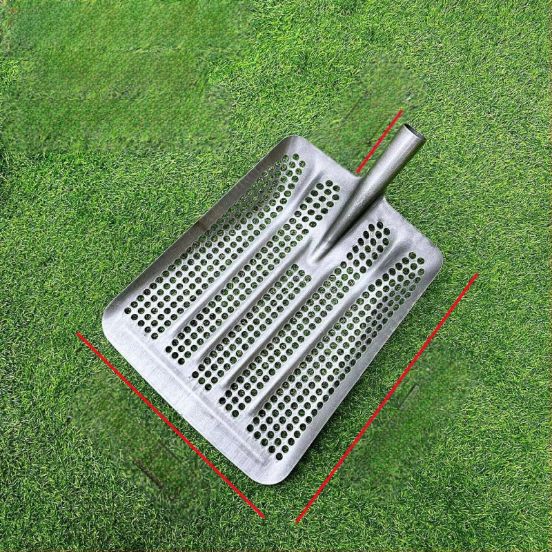 Peanut-Eye куха дебела лопата с манганова стомана, лопата за царевица със сито с кръгли отвори за почва и зърно