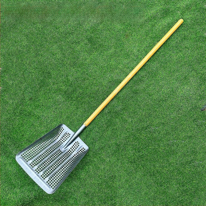 Peanut-Eye куха дебела лопата с манганова стомана, лопата за царевица със сито с кръгли отвори за почва и зърно