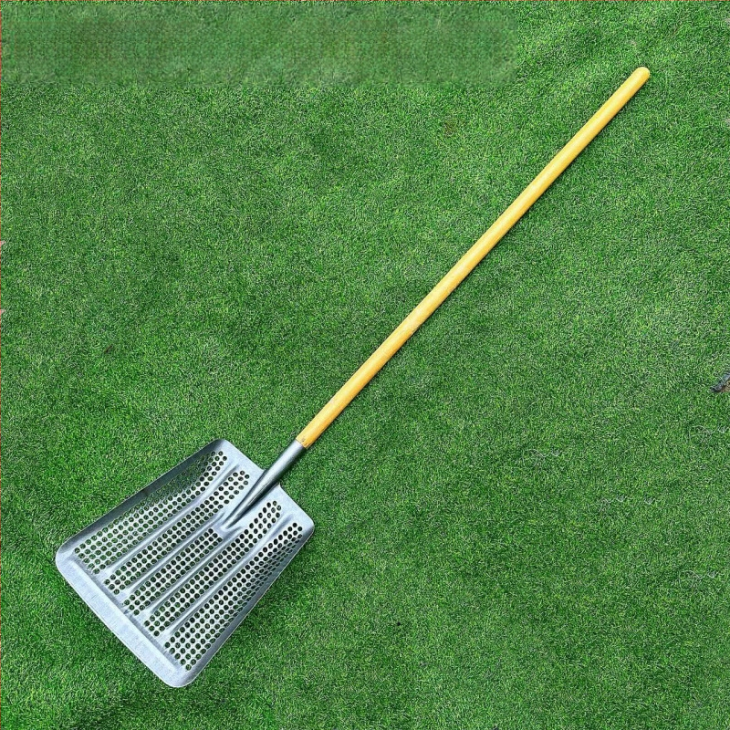 Peanut-Eye куха дебела лопата с манганова стомана, лопата за царевица със сито с кръгли отвори за почва и зърно