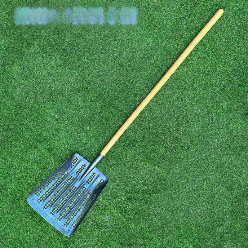 Peanut-Eye куха дебела лопата с манганова стомана, лопата за царевица със сито с кръгли отвори за почва и зърно