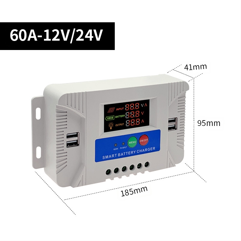 Saulės energijos valdiklis gatvių apšvietimui su automatinio identifikavimo funkcija, 48V, plastikinis korpusas, CE sertifikatas
