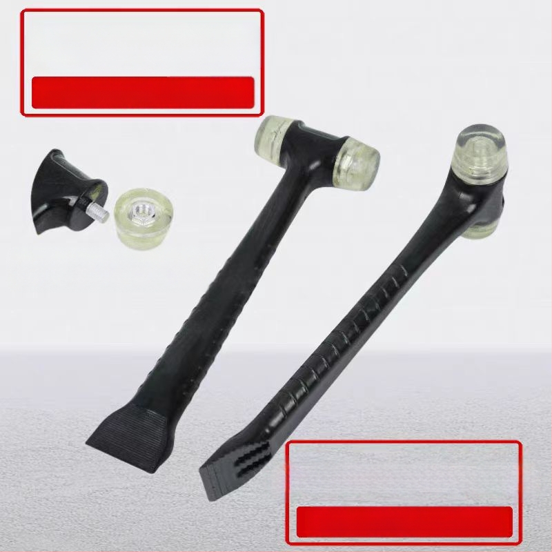 Plieninis korpusas su odiniu rankena – dviejų funkcijų montavimo įrankis plytelėms ir durų/ langų rėmams; plastikinė mentele ir gumos sandarinimo juosta