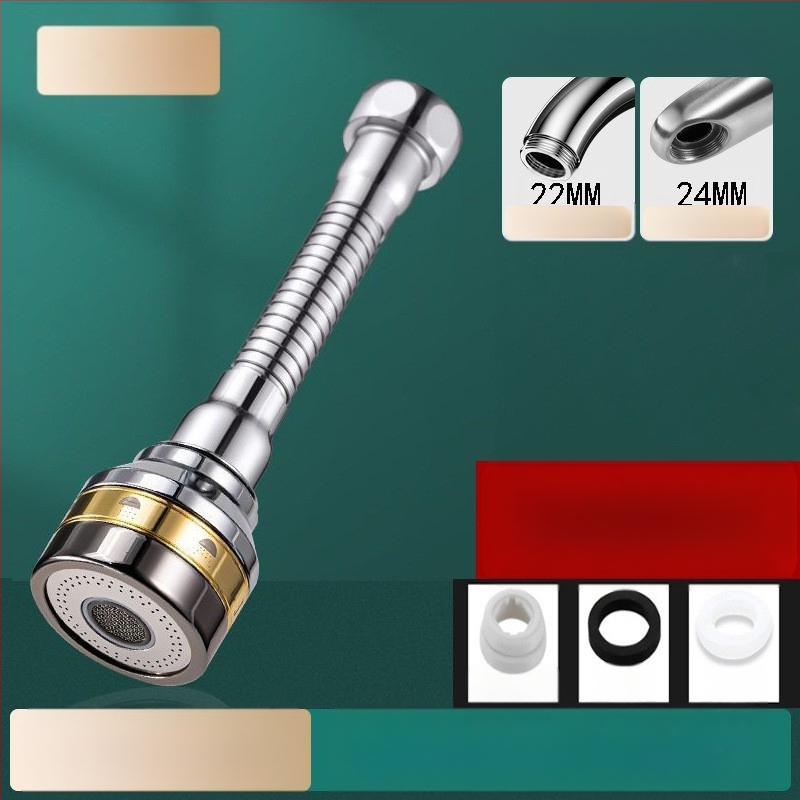 Virtuves izlietnes pagarinājums ar pusvara trīs pakāpju šļautes plūsmu, vienrokas vadība, skrūvējams uzstādījums, universāla rotējoša šļakstes galva (pārklājums: elektroplāksēšana; materiāli ABS+vasks / ABS+vasks+nerūsējošais tērauds; darba temperatūra 0-8