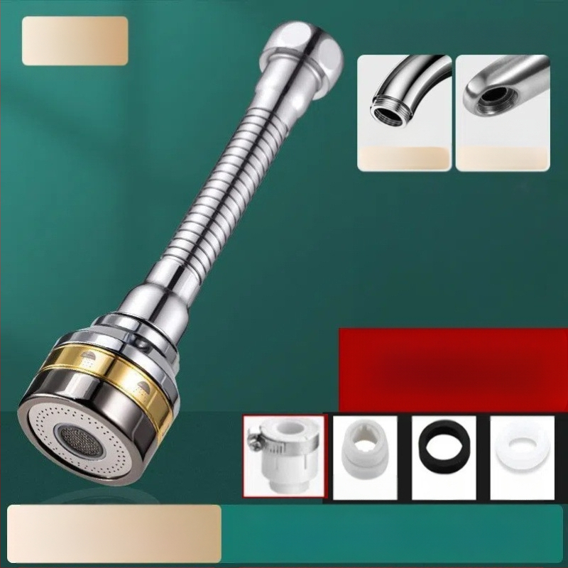 Virtuves izlietnes pagarinājums ar pusvara trīs pakāpju šļautes plūsmu, vienrokas vadība, skrūvējams uzstādījums, universāla rotējoša šļakstes galva (pārklājums: elektroplāksēšana; materiāli ABS+vasks / ABS+vasks+nerūsējošais tērauds; darba temperatūra 0-8