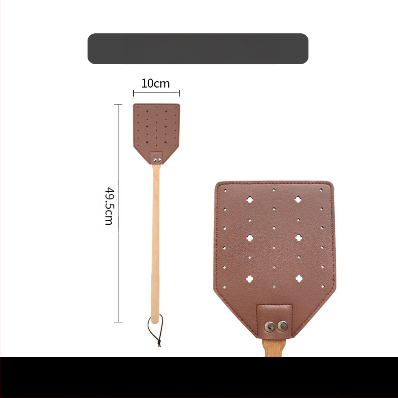 Odinė musėms plaktuvė su ilga bukmedžio rankena — tvirta konstrukcija, netoksiška, personalizavimo galimybė