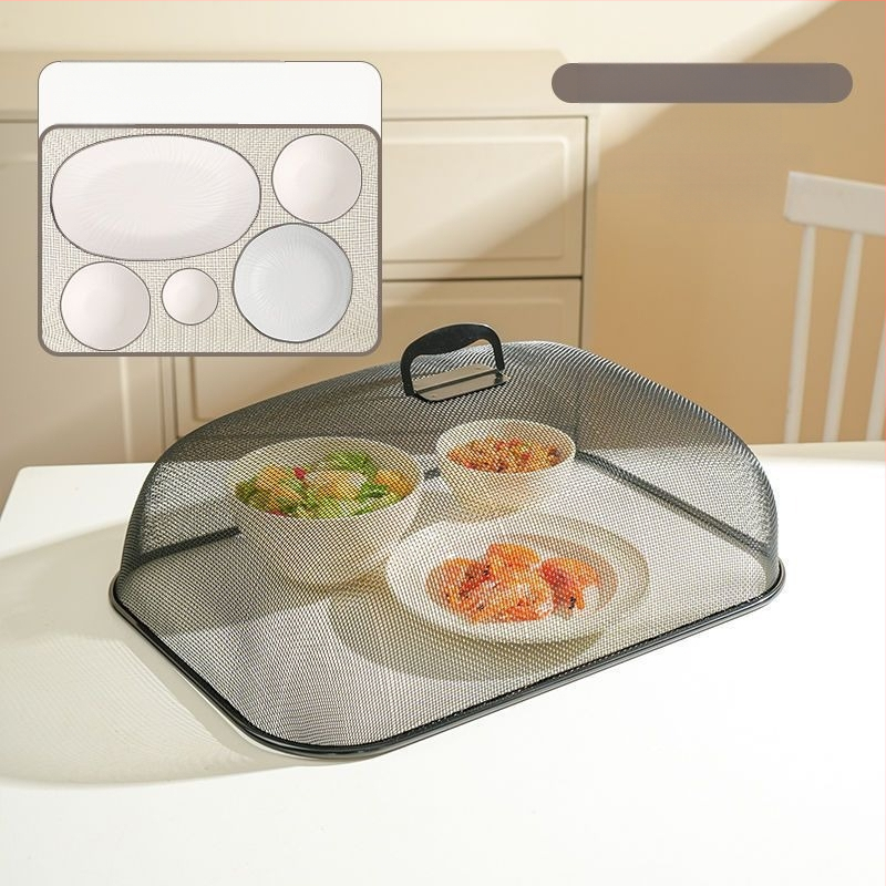 Nerūdijančio plieno maisto dangtis virtuvei — daugifunkcinis dangtis su pakabiniu kabliu, modernus minimalistinis dizainas, kilmė: Yongkang, išleistas 2024 m.