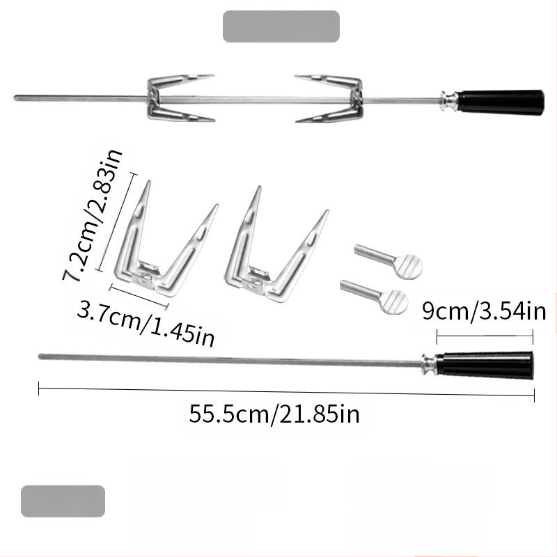 Sukama kepsninės šakutė, nerūdijančio plieno, V formos, poliruota danga, nešiojama ir išimama, svoris 0,23 kg