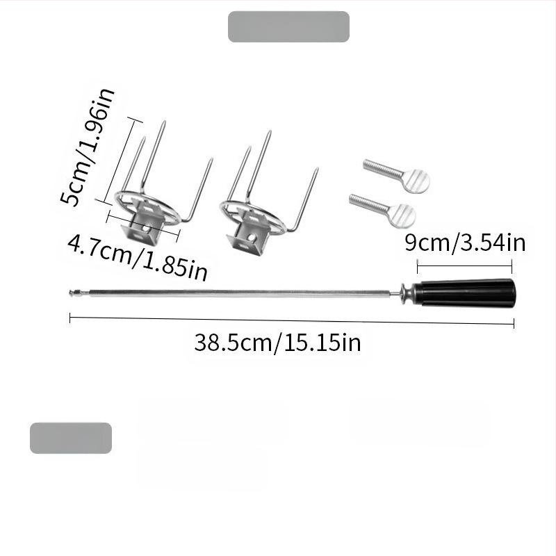 Sukama kepsninės šakutė, nerūdijančio plieno, V formos, poliruota danga, nešiojama ir išimama, svoris 0,23 kg