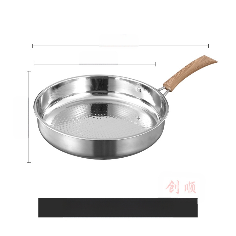 Nerūsējošā tērauda panna ar plakanu dibenu, Maifan Stone antiadhēzijas pārklājums, stikla vāks, svars 1,3 kg