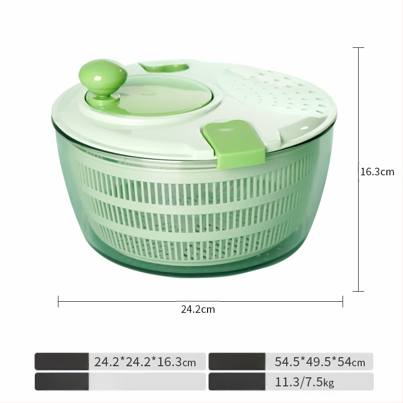 FDA πιστοποιημένος αφυδαρωτής λαχανικών και φρούτων με πλαστικό κάδο απόστραγγισης и περιστροφική λειτουργία