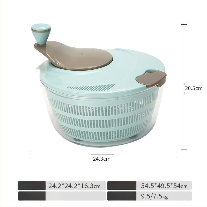 FDA πιστοποιημένος αφυδαρωτής λαχανικών και φρούτων με πλαστικό κάδο απόστραγγισης и περιστροφική λειτουργία