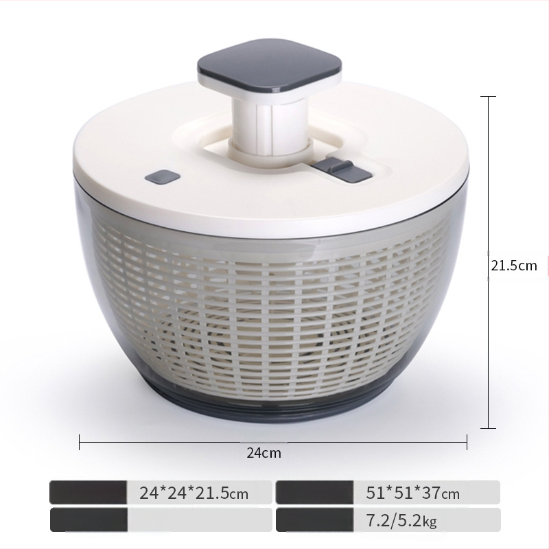 FDA πιστοποιημένος αφυδαρωτής λαχανικών και φρούτων με πλαστικό κάδο απόστραγγισης и περιστροφική λειτουργία