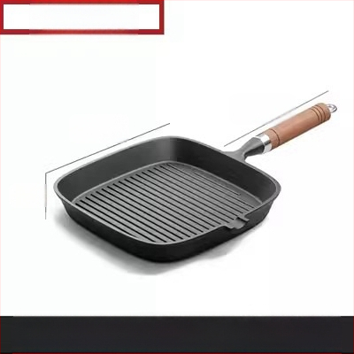 Ketaus kepsnių keptuvė – be dangos, kepimui kepsniams, suderinama su dujinėmis ir indukcinėmis viryklėmis, modelis 24