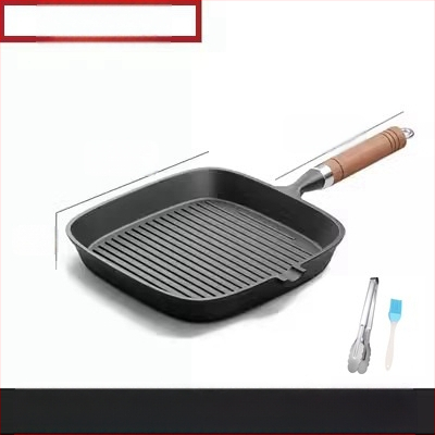 Ketaus kepsnių keptuvė – be dangos, kepimui kepsniams, suderinama su dujinėmis ir indukcinėmis viryklėmis, modelis 24